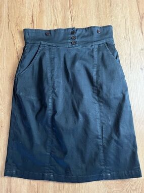 Cordelia Black High Waist Pencil Skirt Size 2 Boutique Tailored Pockets